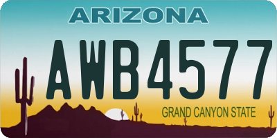 AZ license plate AWB4577