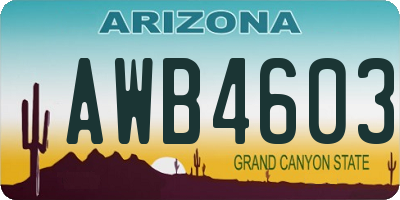 AZ license plate AWB4603