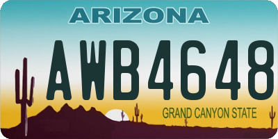AZ license plate AWB4648