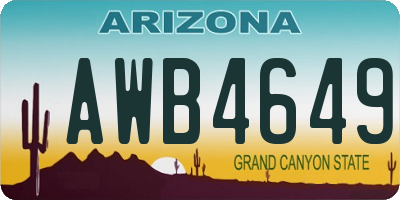 AZ license plate AWB4649