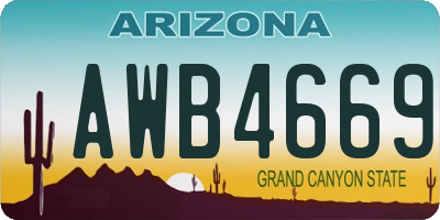 AZ license plate AWB4669