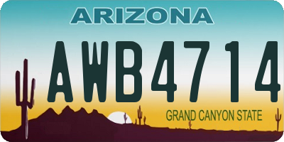 AZ license plate AWB4714