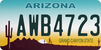 AZ license plate AWB4723