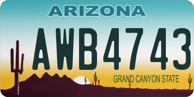 AZ license plate AWB4743