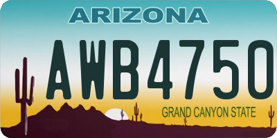 AZ license plate AWB4750