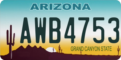 AZ license plate AWB4753