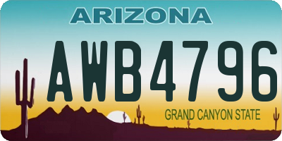 AZ license plate AWB4796