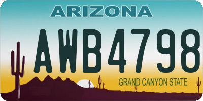 AZ license plate AWB4798