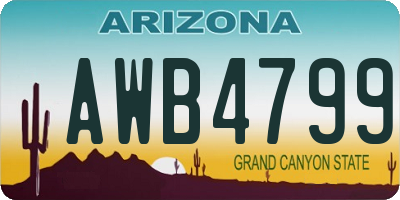 AZ license plate AWB4799