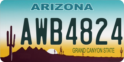AZ license plate AWB4824