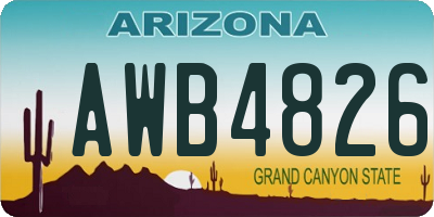 AZ license plate AWB4826