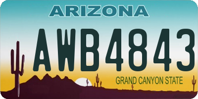 AZ license plate AWB4843