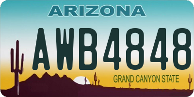 AZ license plate AWB4848