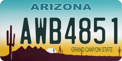 AZ license plate AWB4851