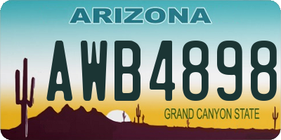 AZ license plate AWB4898