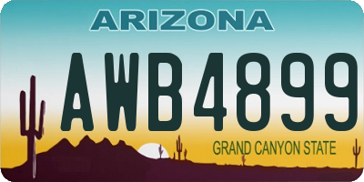 AZ license plate AWB4899