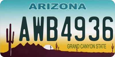 AZ license plate AWB4936