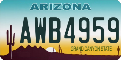 AZ license plate AWB4959