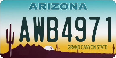 AZ license plate AWB4971