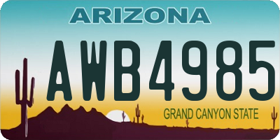 AZ license plate AWB4985