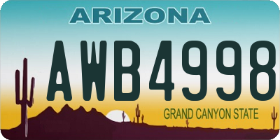 AZ license plate AWB4998