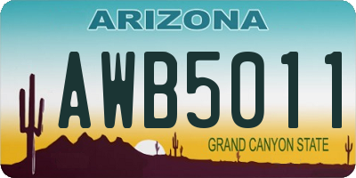 AZ license plate AWB5011