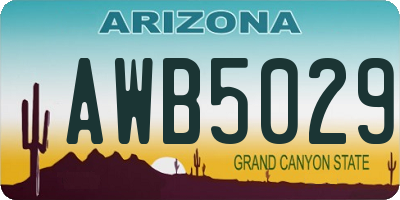 AZ license plate AWB5029