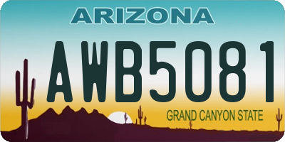 AZ license plate AWB5081