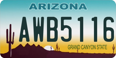 AZ license plate AWB5116