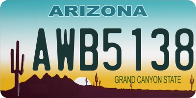 AZ license plate AWB5138