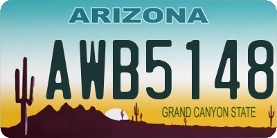 AZ license plate AWB5148