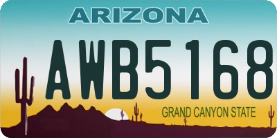 AZ license plate AWB5168
