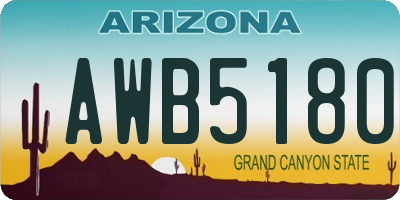 AZ license plate AWB5180