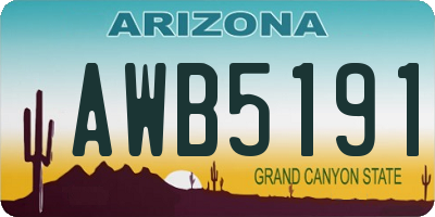 AZ license plate AWB5191