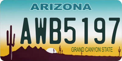 AZ license plate AWB5197