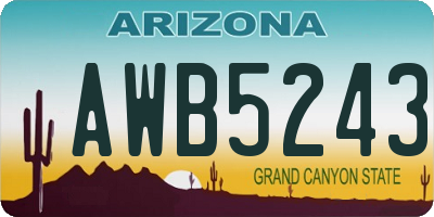 AZ license plate AWB5243