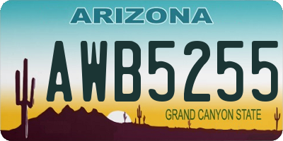 AZ license plate AWB5255
