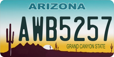AZ license plate AWB5257