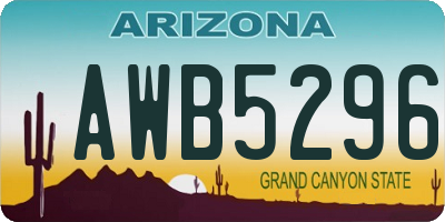 AZ license plate AWB5296