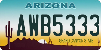 AZ license plate AWB5333