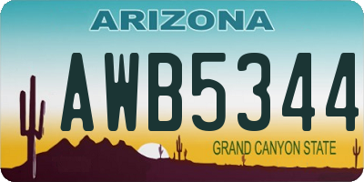 AZ license plate AWB5344