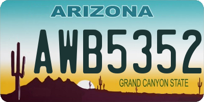 AZ license plate AWB5352
