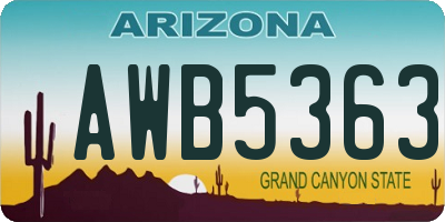 AZ license plate AWB5363