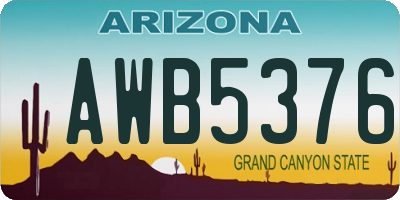 AZ license plate AWB5376