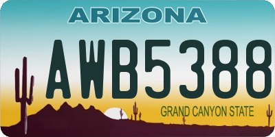AZ license plate AWB5388
