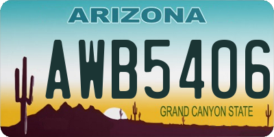 AZ license plate AWB5406