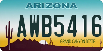 AZ license plate AWB5416