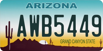 AZ license plate AWB5449