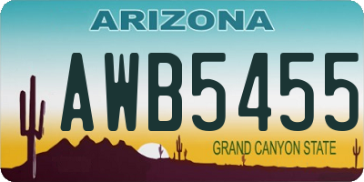 AZ license plate AWB5455