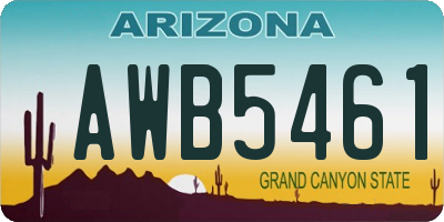 AZ license plate AWB5461